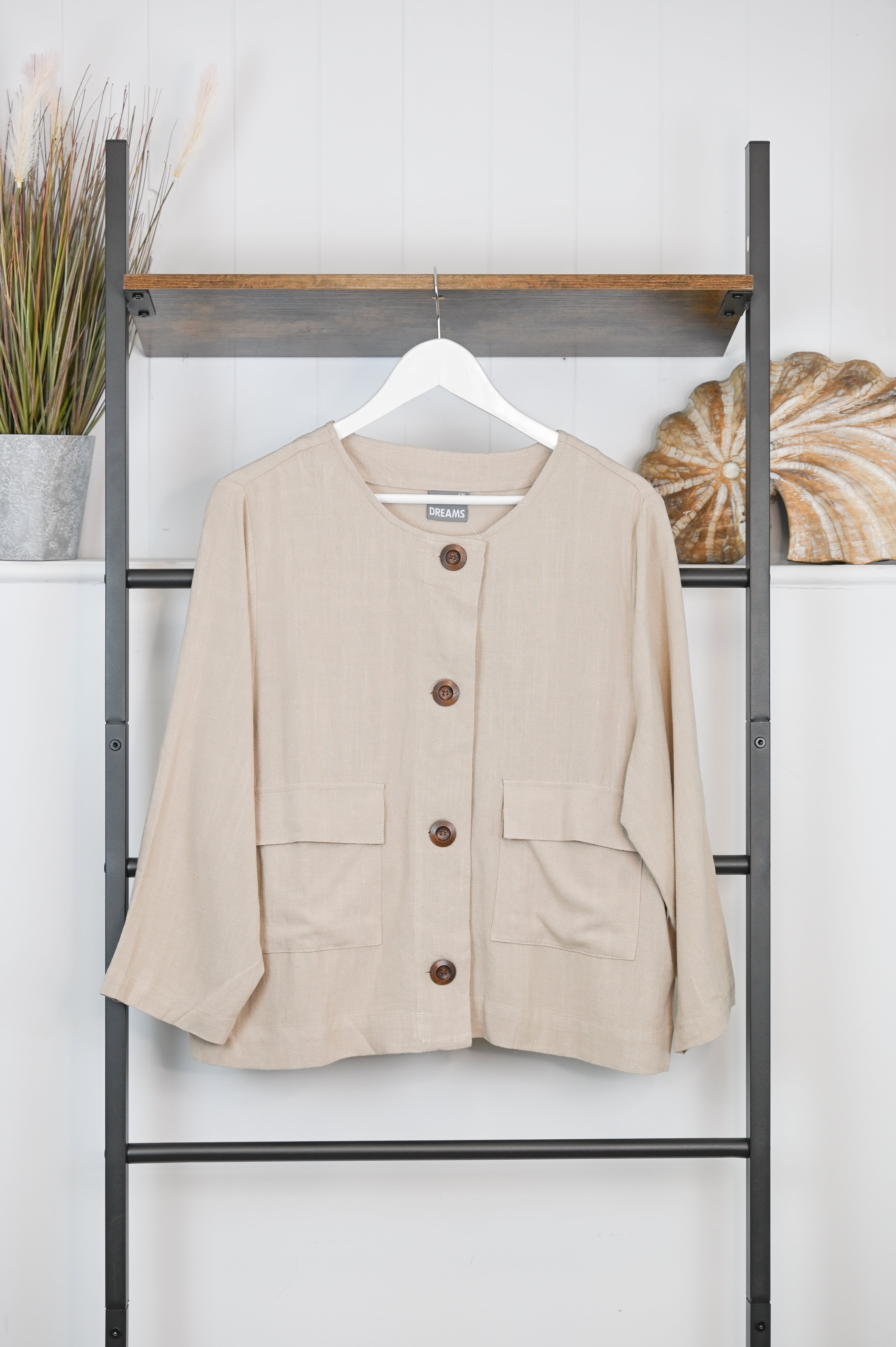 Dreams Boxy Round Neck Jacket - The Coastal Boutique