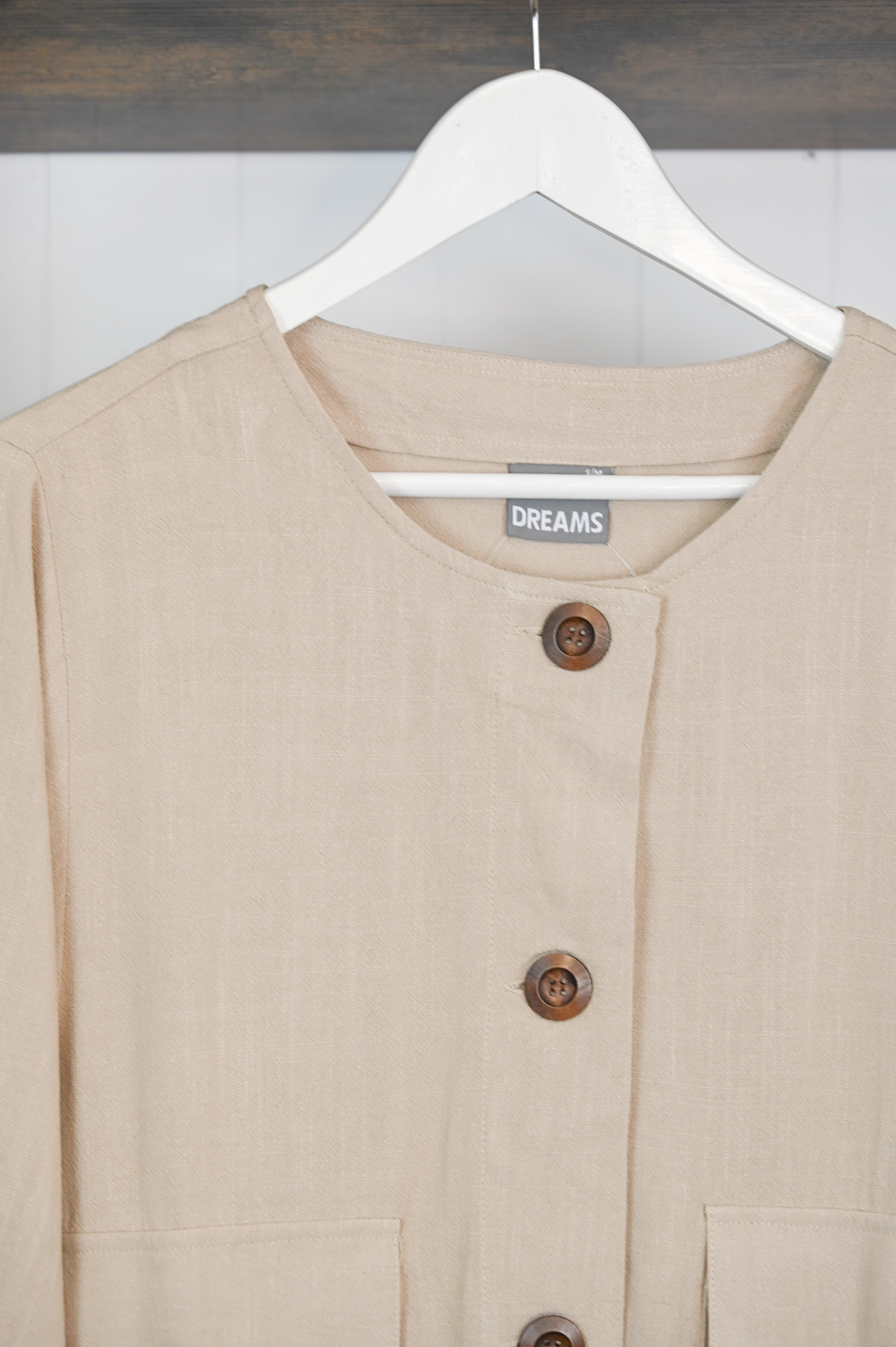 Dreams Boxy Round Neck Jacket - The Coastal Boutique