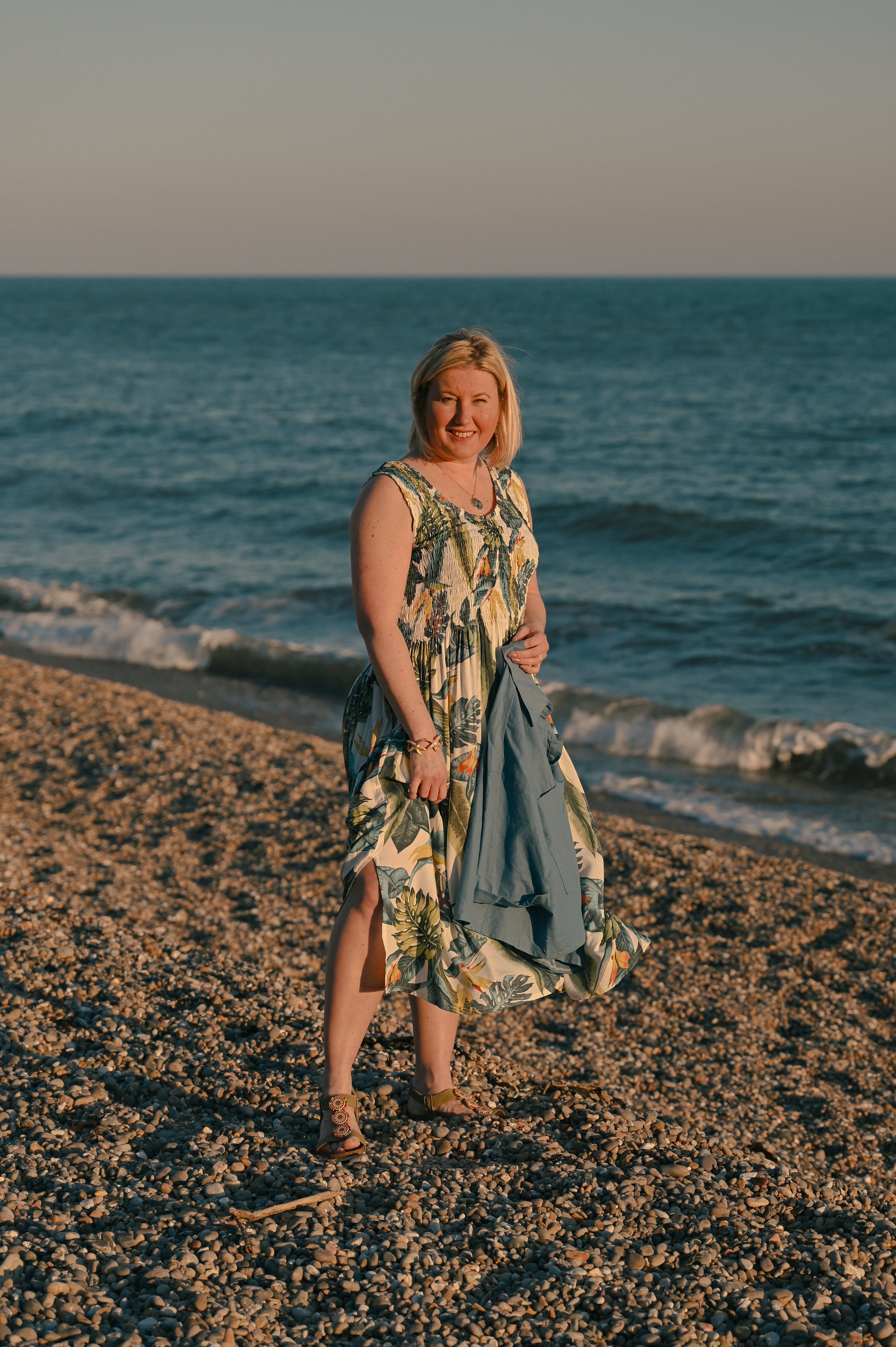 Tropical Botanic Leaf Print Bali Sleeveless Dress - The Coastal Boutique