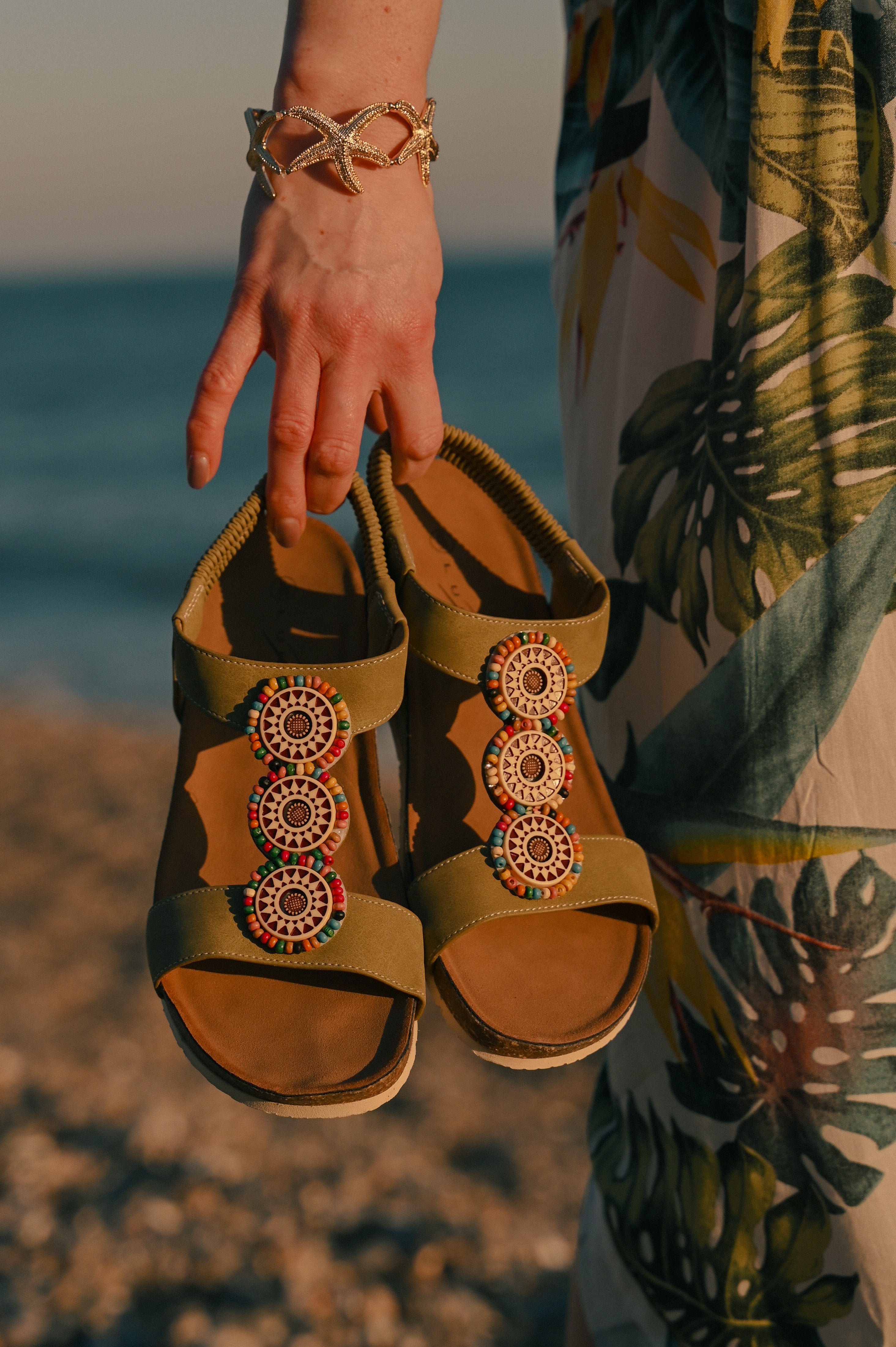 Lunar Candice Khaki Wedge Sandal - The Coastal Boutique