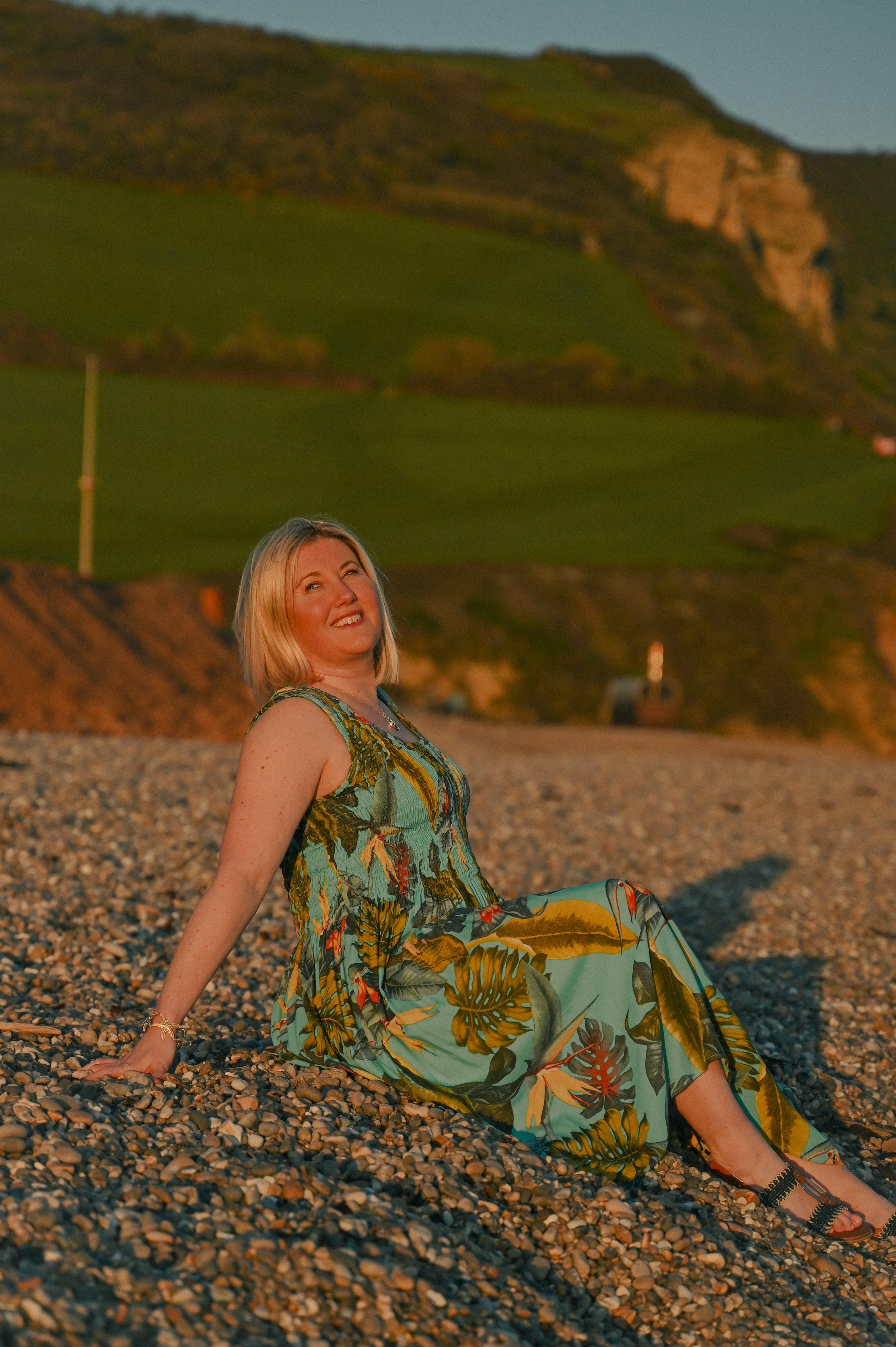 Tropical Botanic Leaf Print Bali Sleeveless Dress - The Coastal Boutique