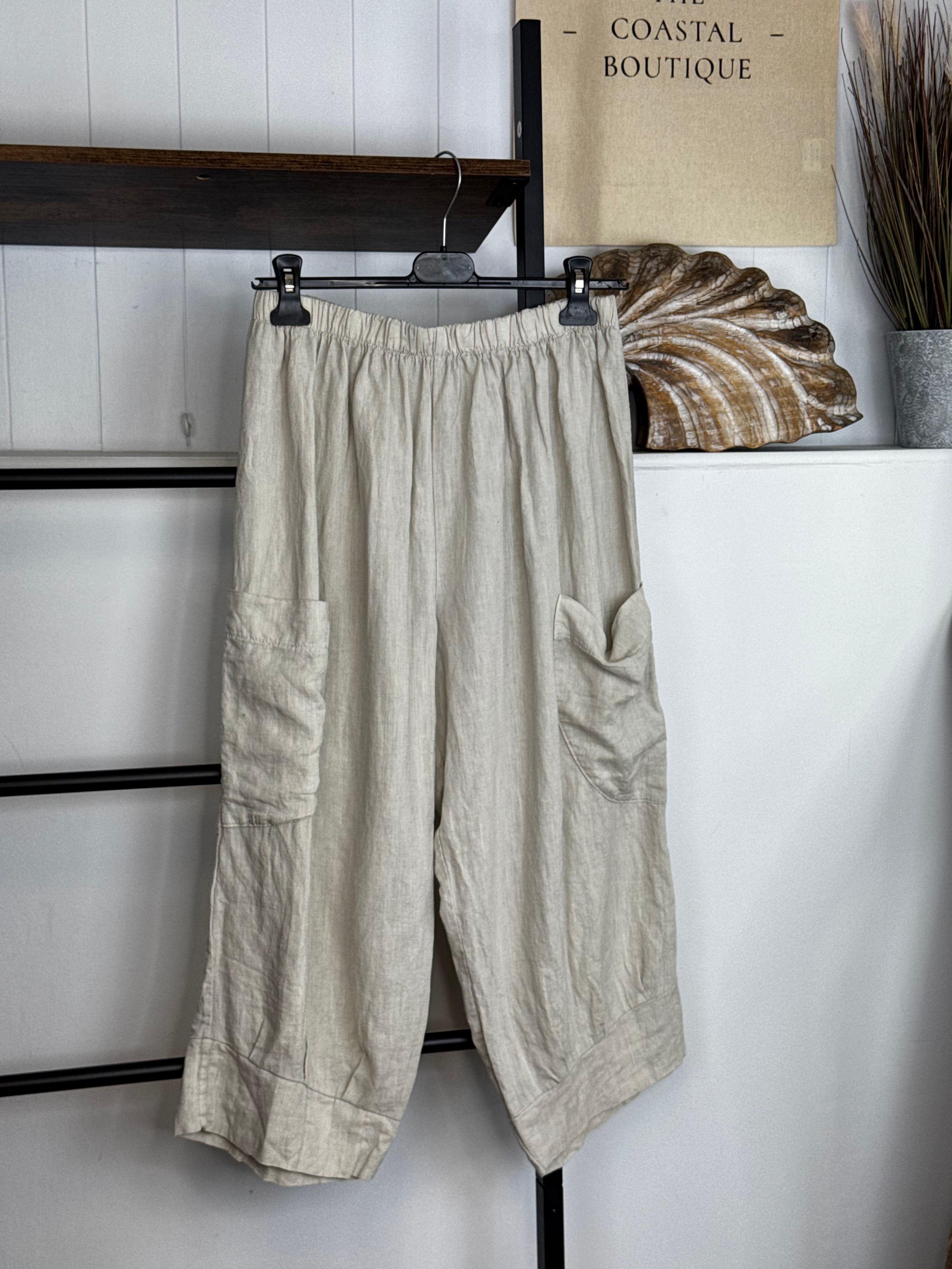 Pure linen 3/4 Trousers