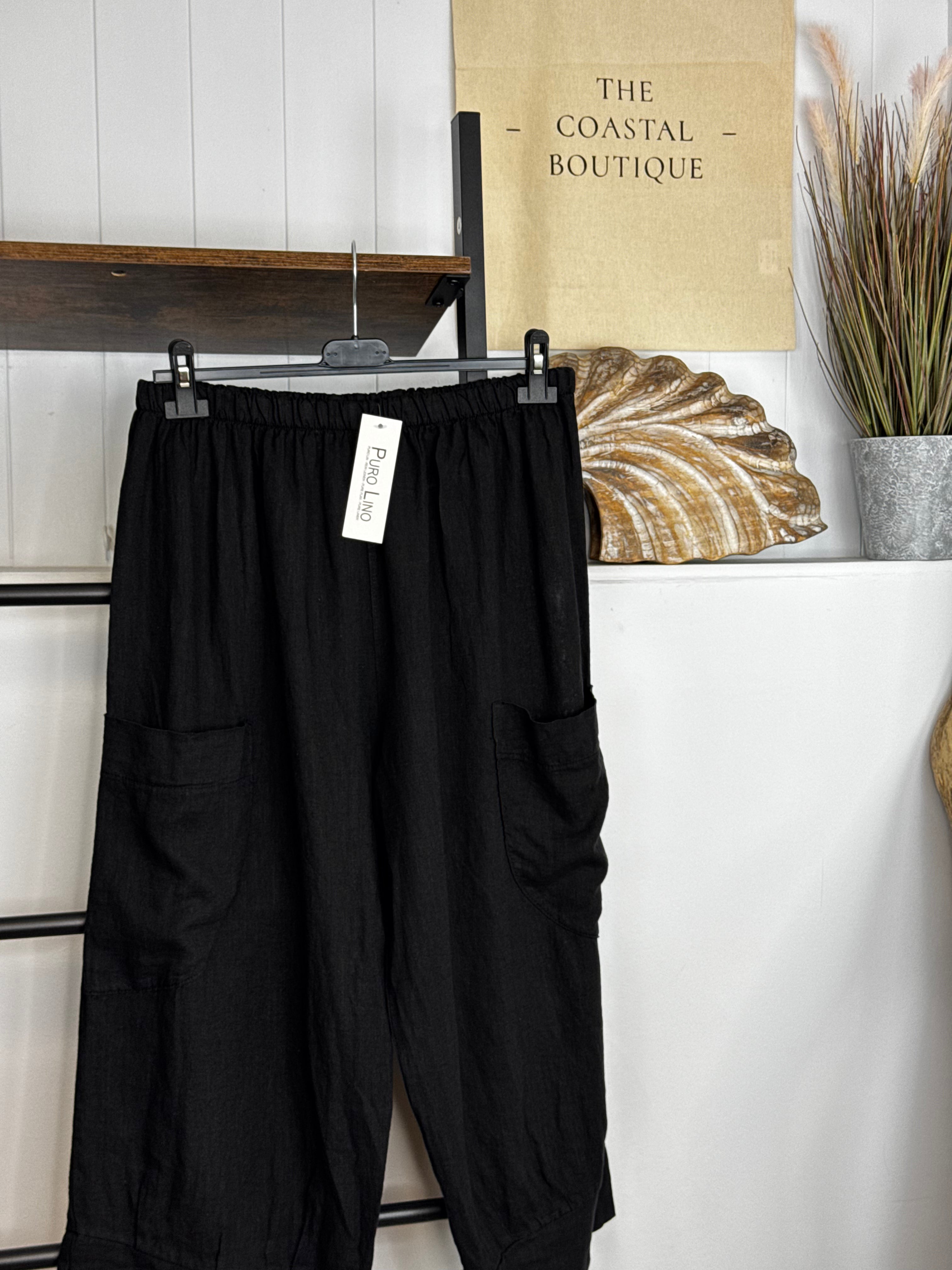 Pure linen 3/4 Trousers