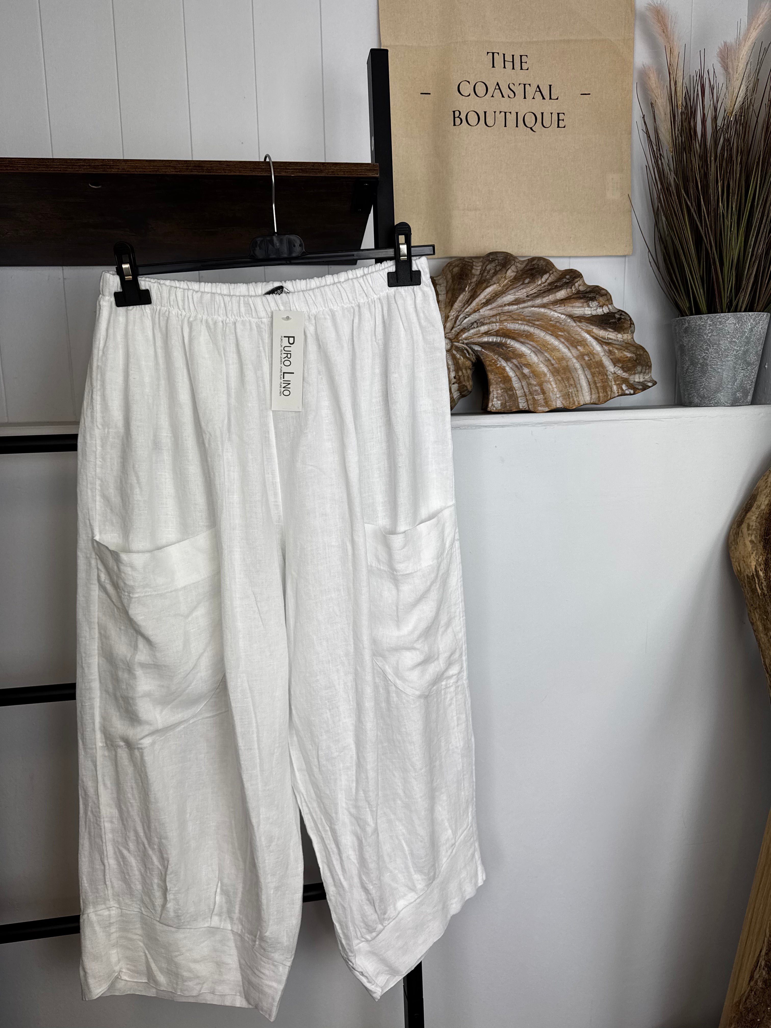 Pure linen 3/4 Trousers
