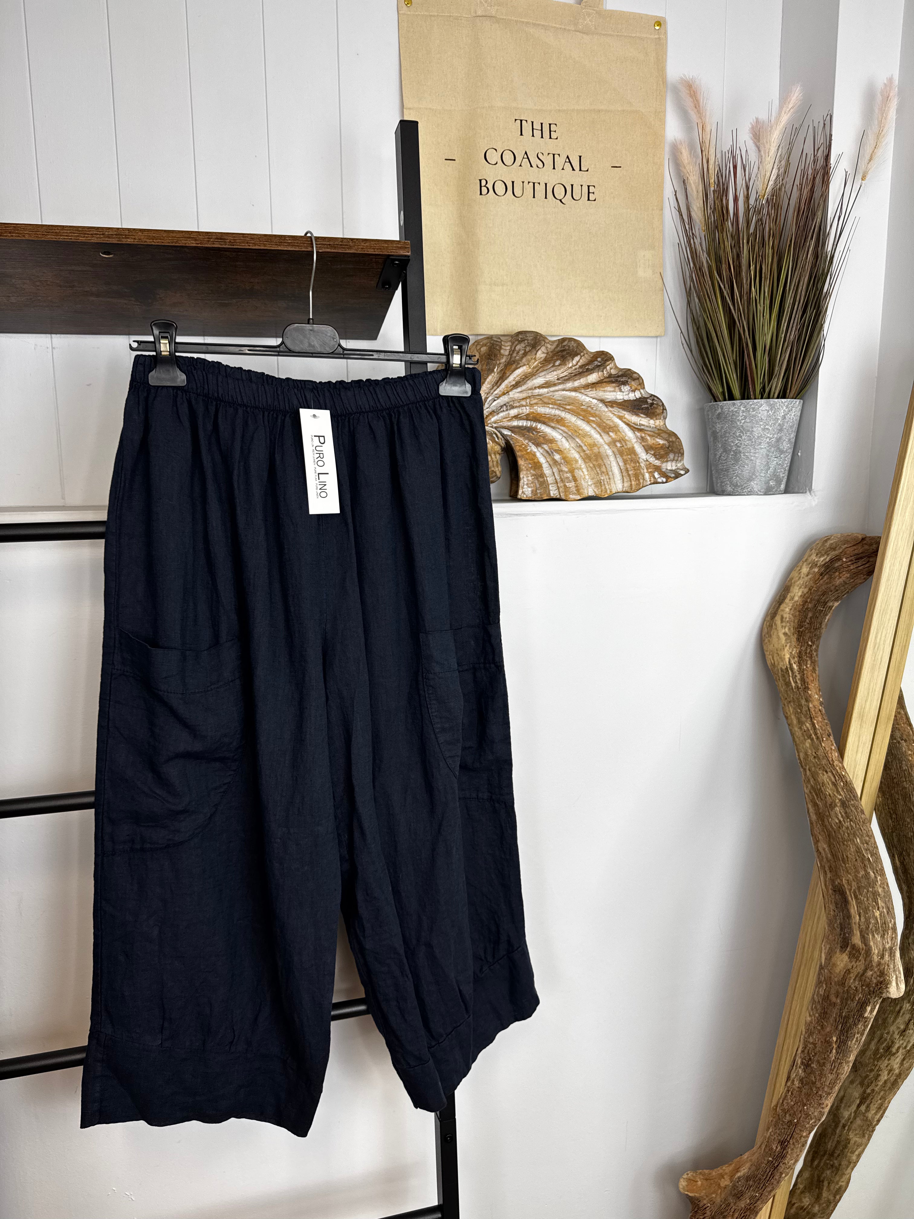Pure linen 3/4 Trousers