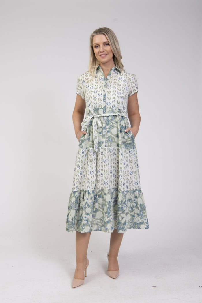 Jessica Graaf Printed Tiered Shirt Dress - The Coastal Boutique