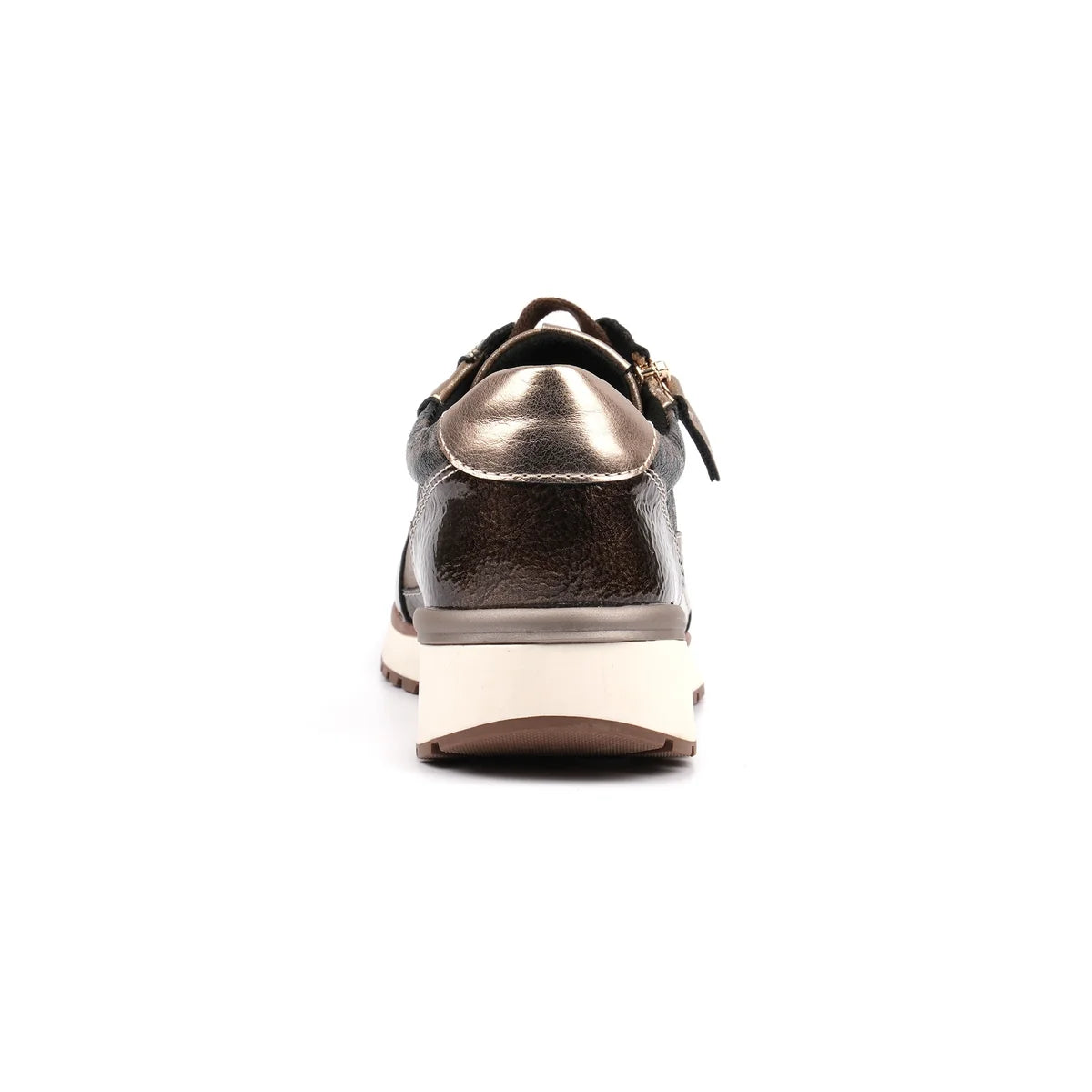 Lunar Sally taupe trainer sole and panel detail