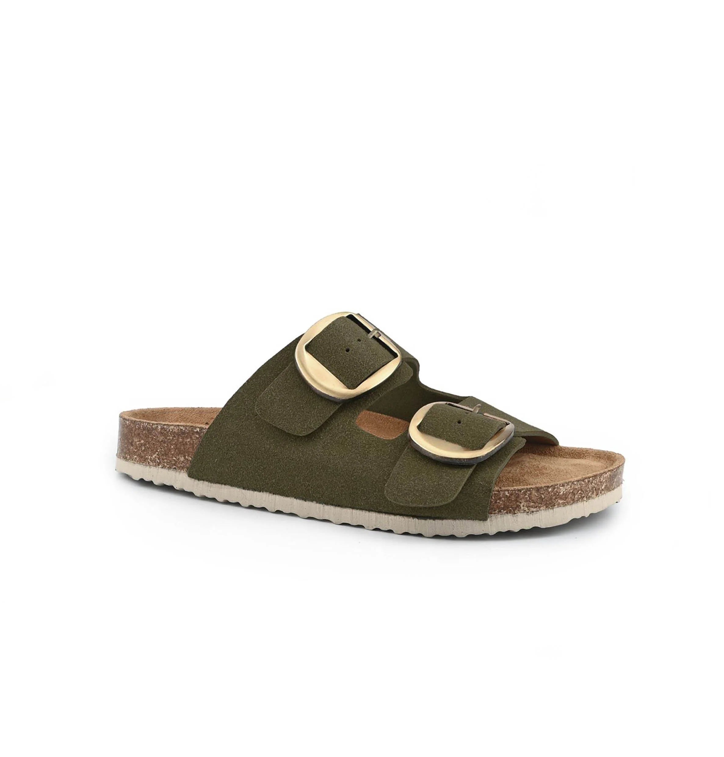 Ella Shoes Flat Buckled Slider Sandals - The Coastal Boutique