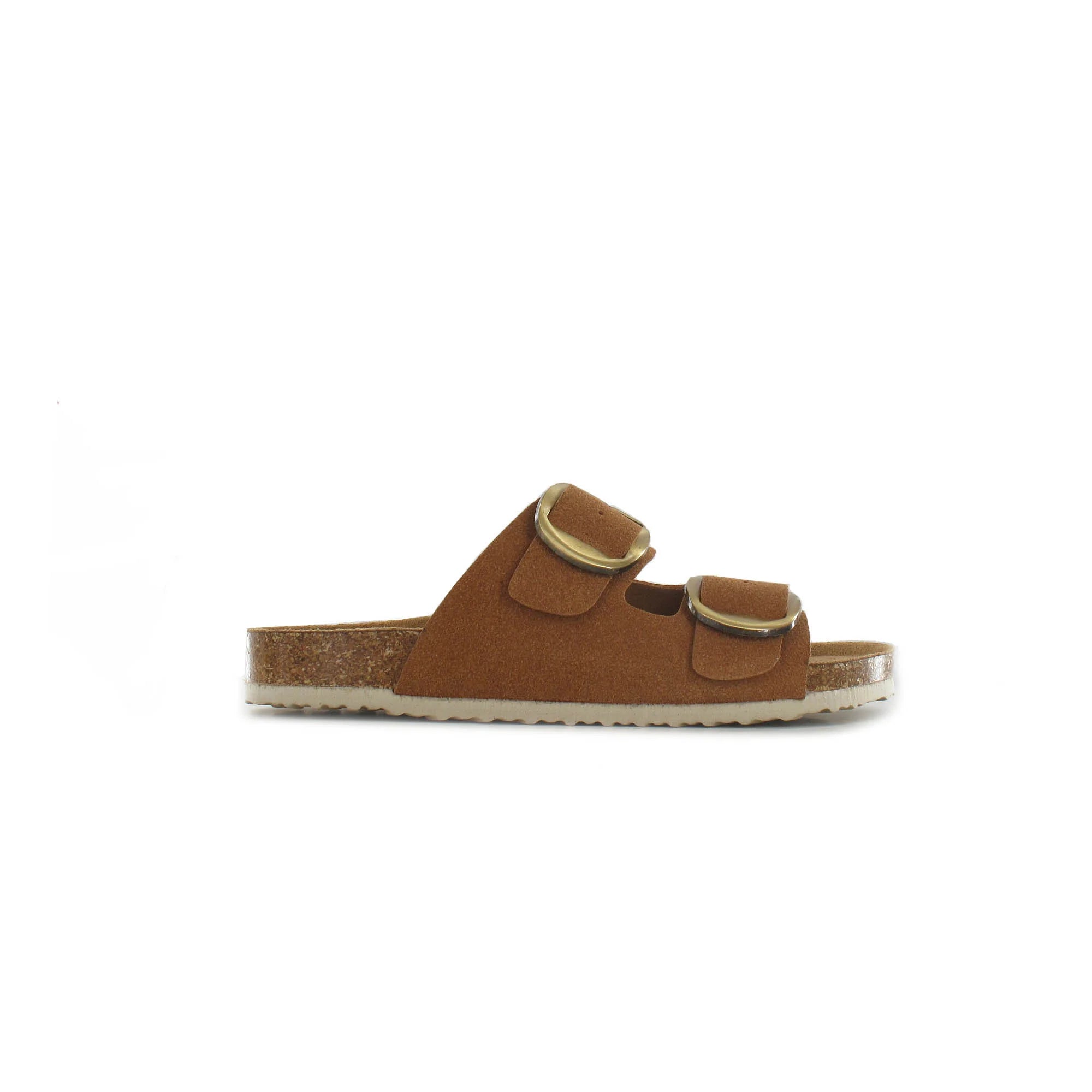 Ella Shoes Flat Buckled Slider Sandals - The Coastal Boutique