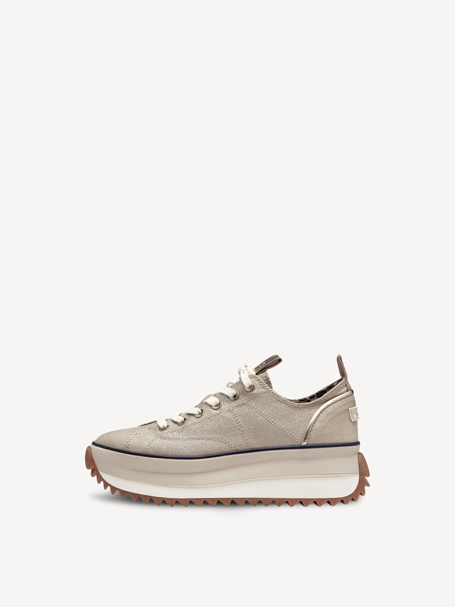 Tamaris Platform Champagne Lace Up Trainer image 6