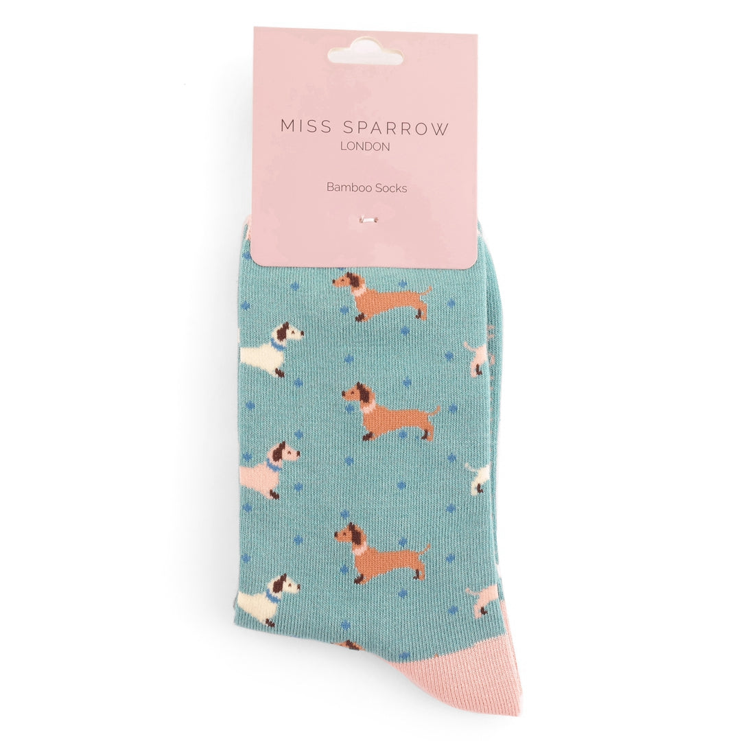 Women's Bamboo Socks - Dachshund Polka Dots image 3