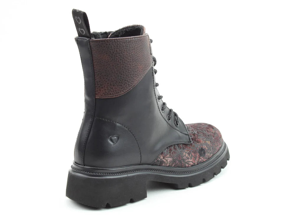 Heavenly Feet Florie Velour Panel Lace-up Boots