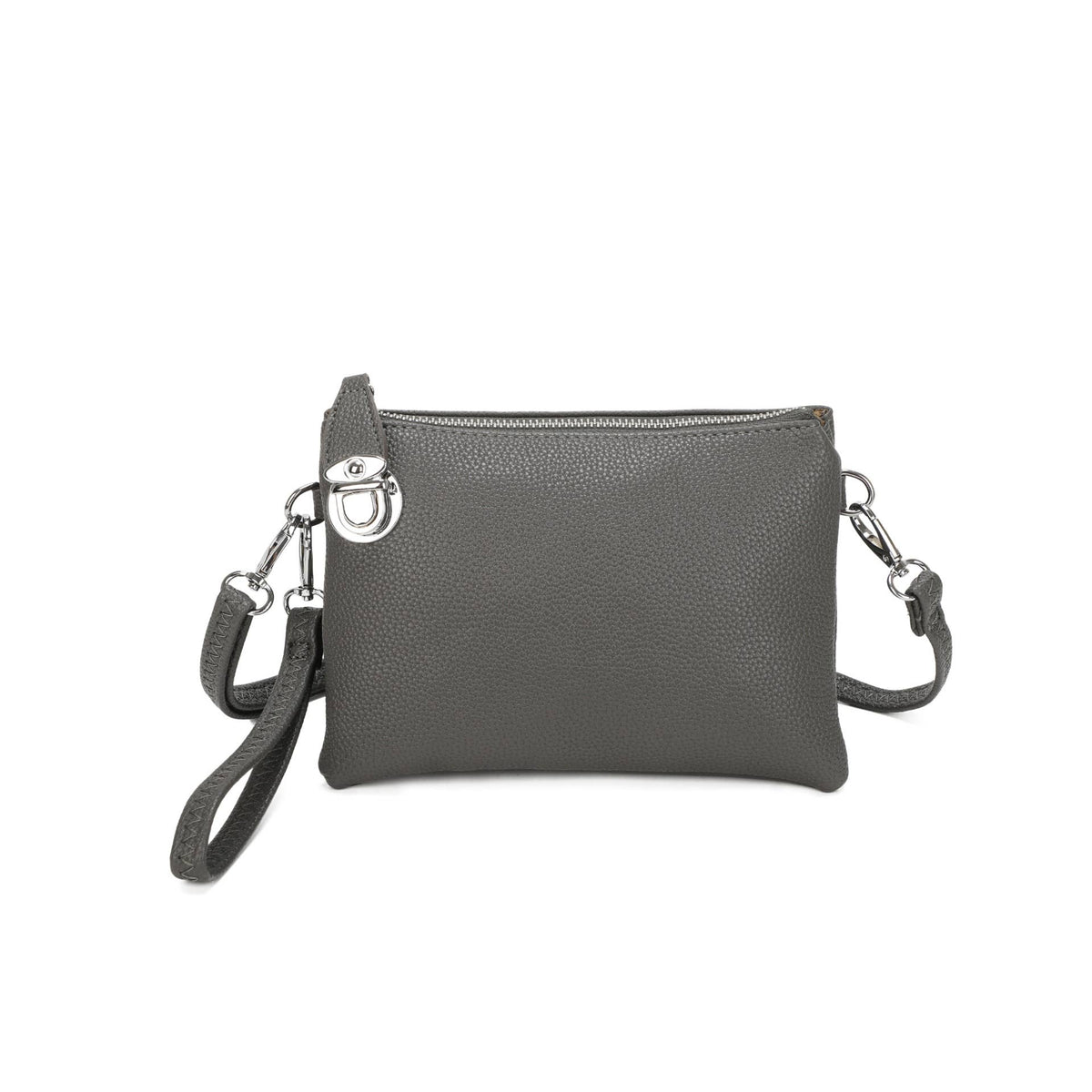 Double-zip crossbody pouch bag in Brown, Coffee, Teal and Navy - product view 13