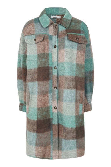 Alice Collins Elle Oversized Fleece Long Jacket Check image 0