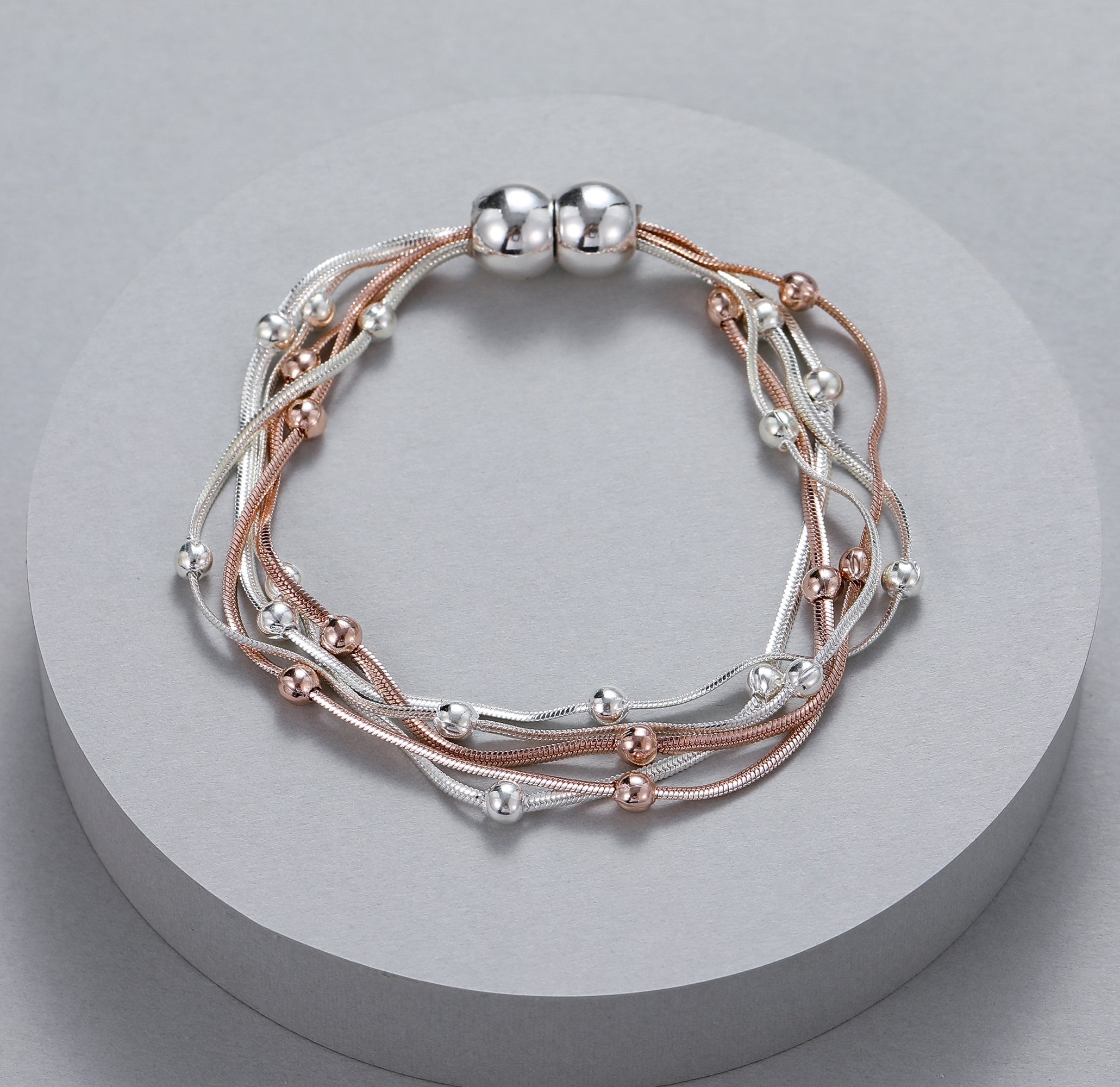 Rose Gold Two Strand Magnetic Bracelet - The Coastal Boutique