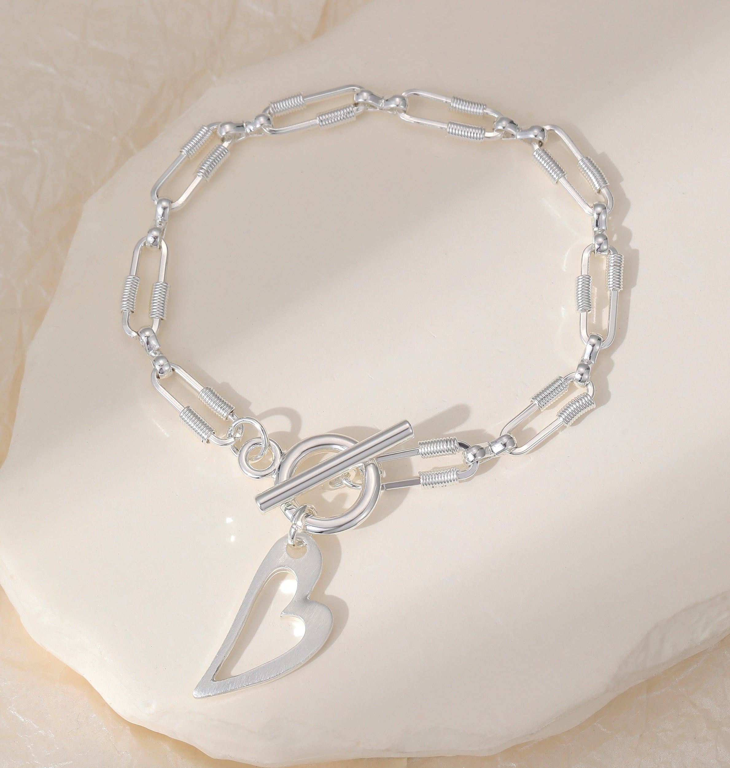 Celeana Abstract Link Heart Bracelet