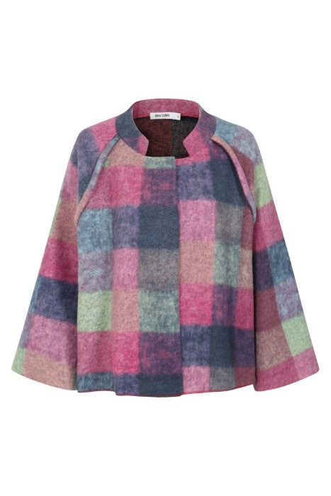 Alice Collins Elle Fleece Cardigan Fuchsia Check image 0