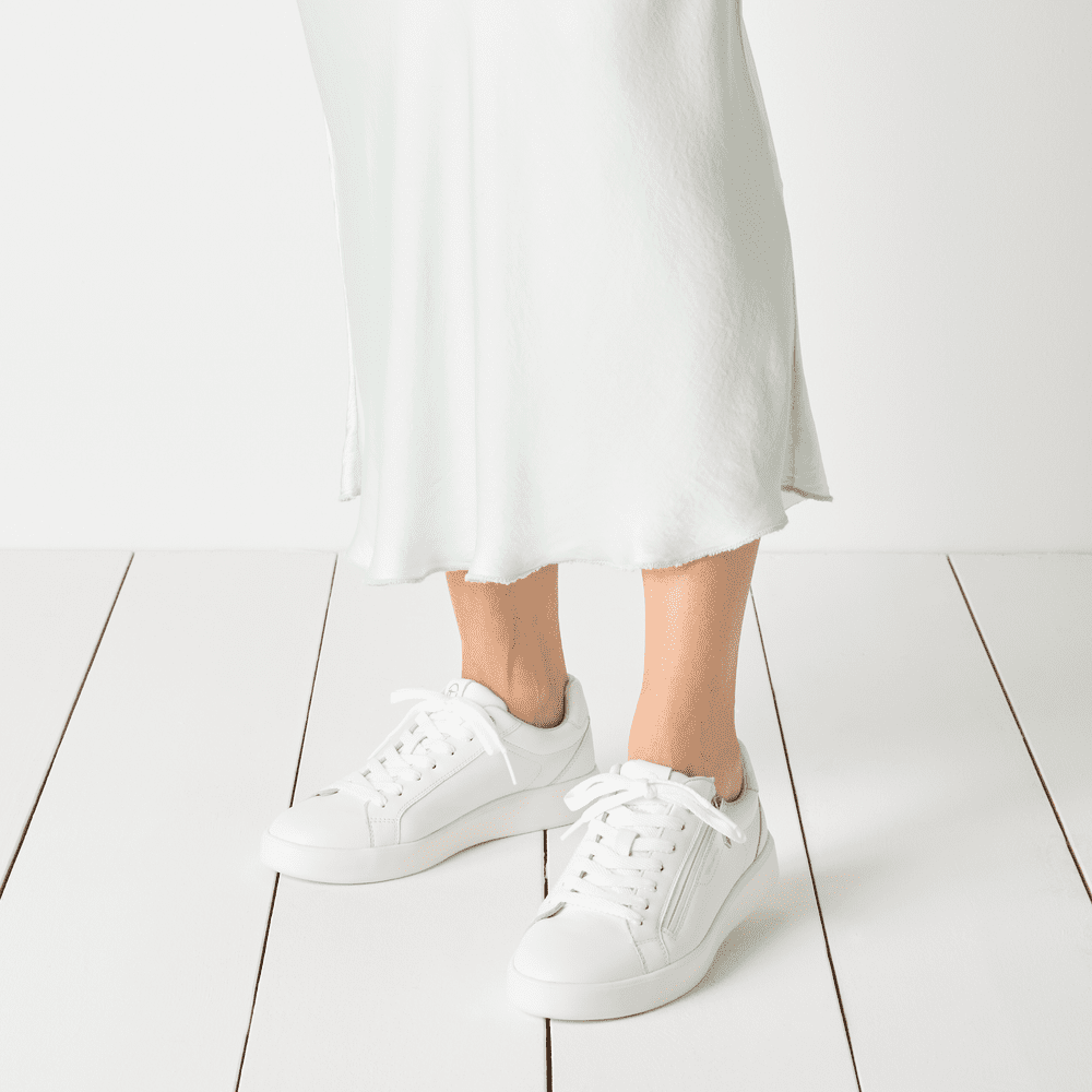 Tamaris Zip Up Leather Trainer image 0