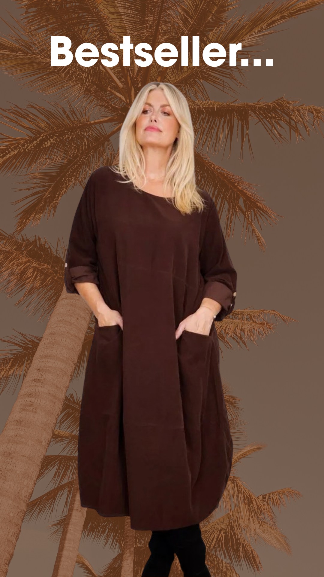 Goose Island Fine-Cord Long-Sleeved Dress