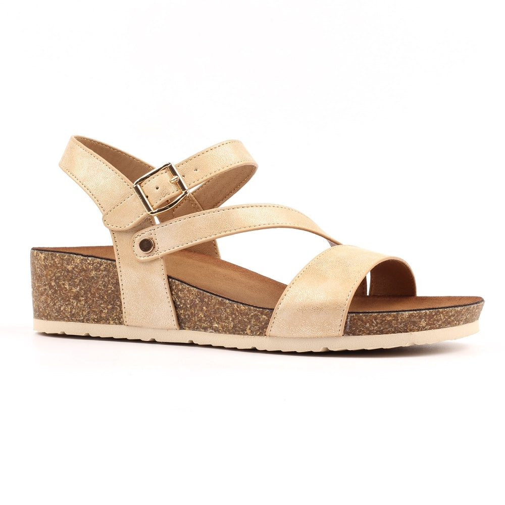 Lunar Buster Gold Wedge Sandal