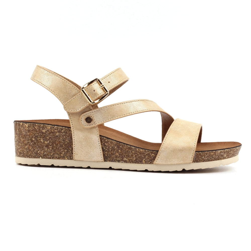 Lunar Buster Gold Wedge Sandal