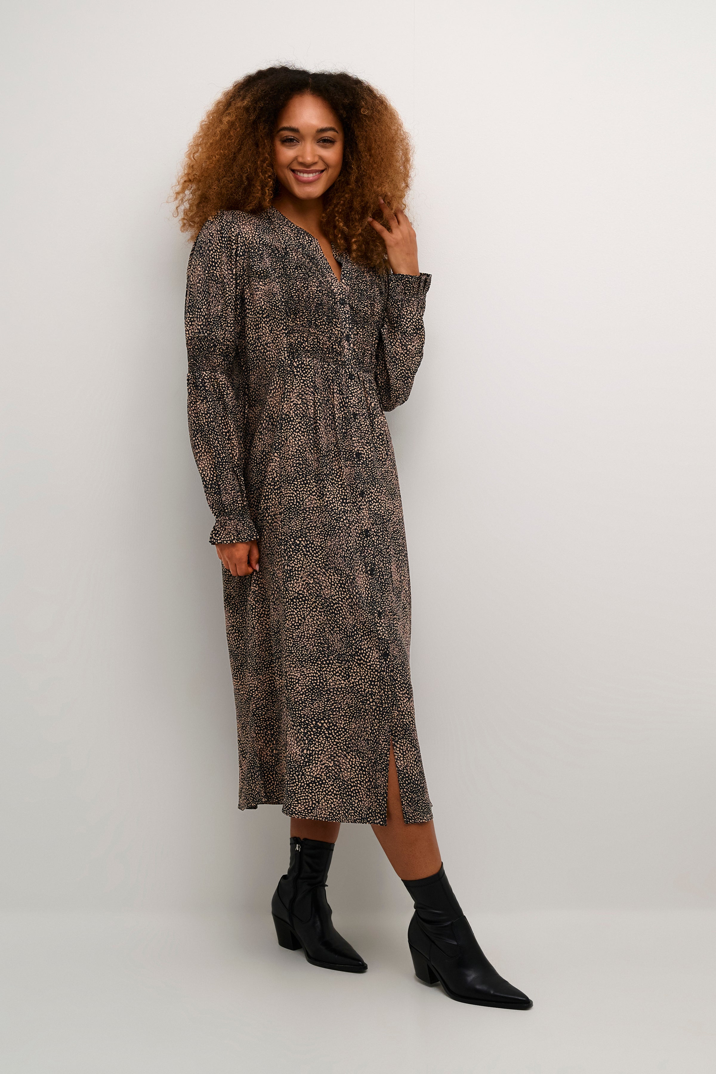 CREAM Tiah Smocked Shirt Dress image 0