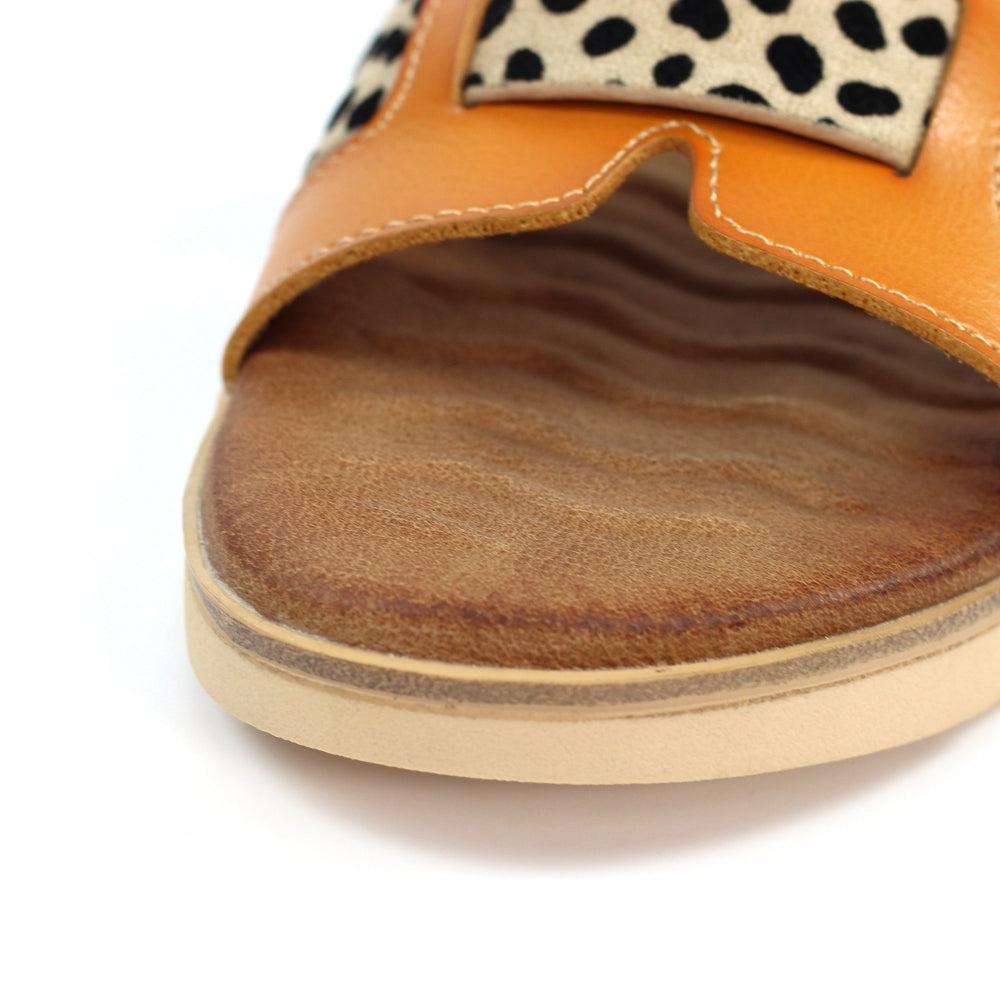 Lunar Buckled Carla Tan Sandal with Leapord Print image 3