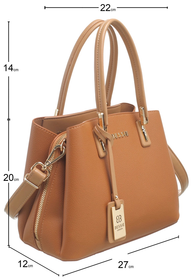 Three Compartment Two Tone Handbag image 2