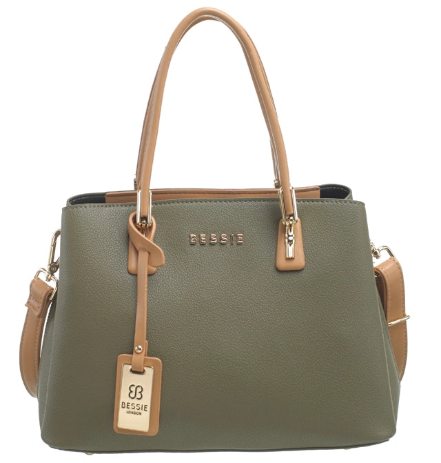 Three Compartment Two Tone Handbag image 3