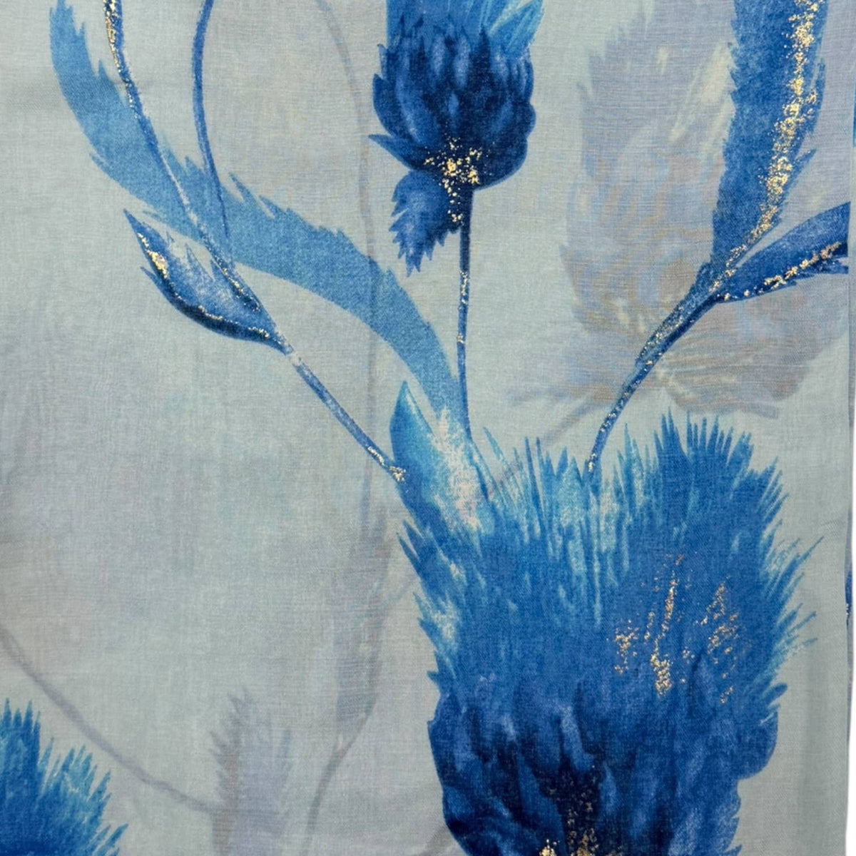 Dusty miller flower print on medium weight scarf