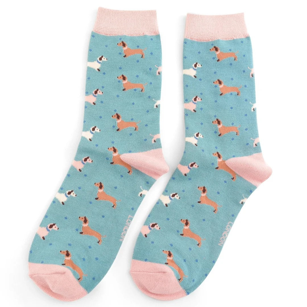 Women's Bamboo Socks - Dachshund Polka Dots image 1