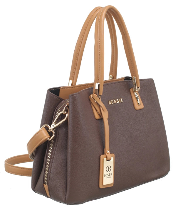 Three Compartment Two Tone Handbag image 1