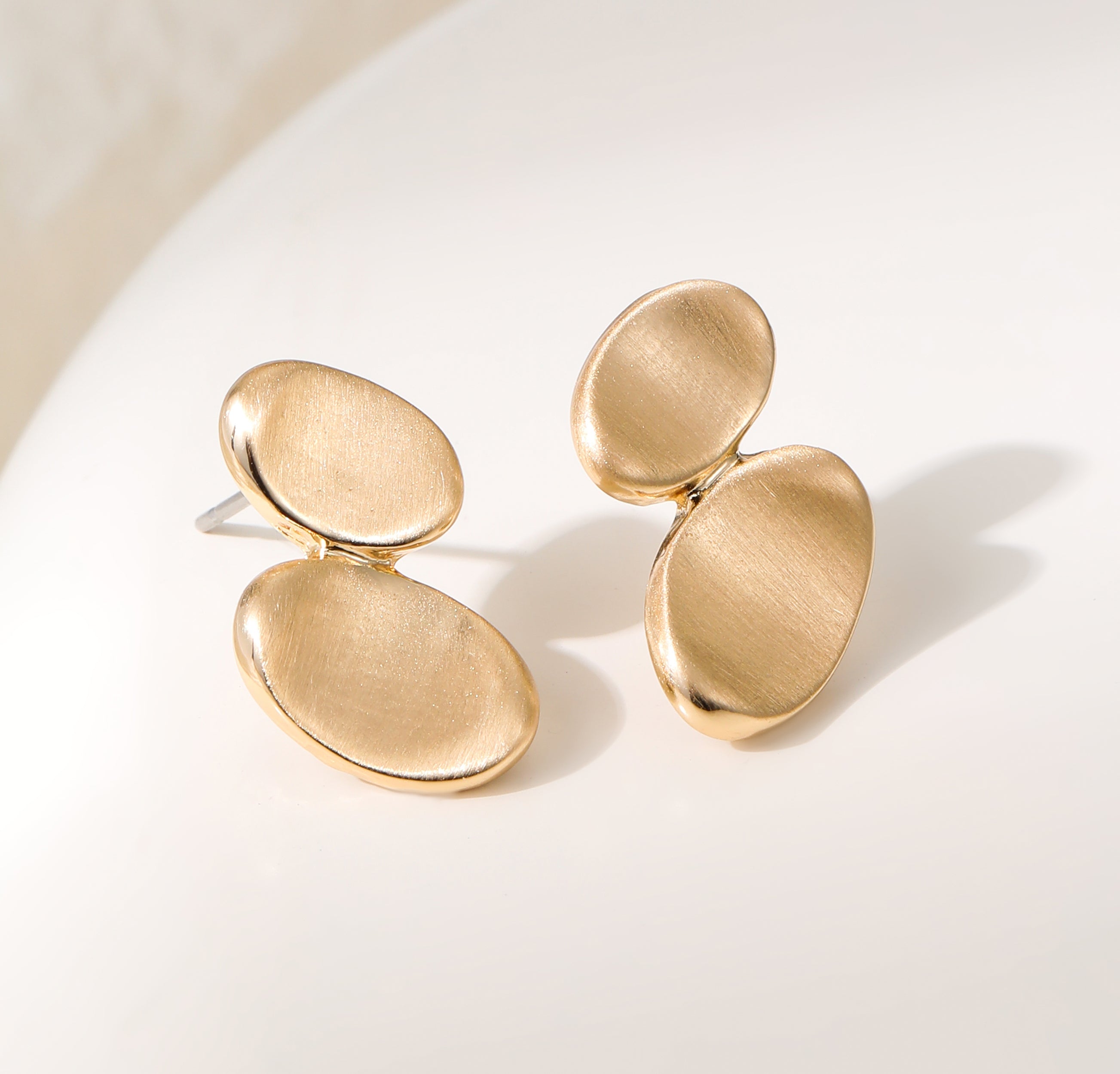 Hannah Brushed Metal Stud Earrings - The Coastal Boutique