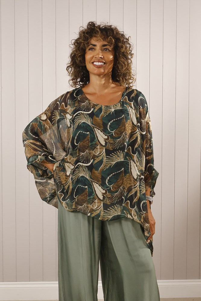 Goose Island Silk Leaf Batwing Top image 0