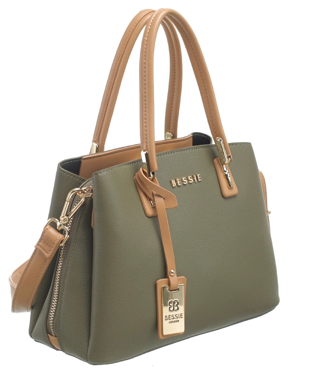 Three Compartment Two Tone Handbag image 0