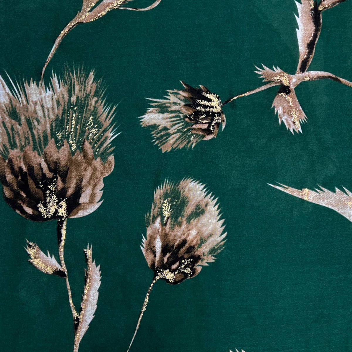 Dusty miller flower print on medium weight scarf