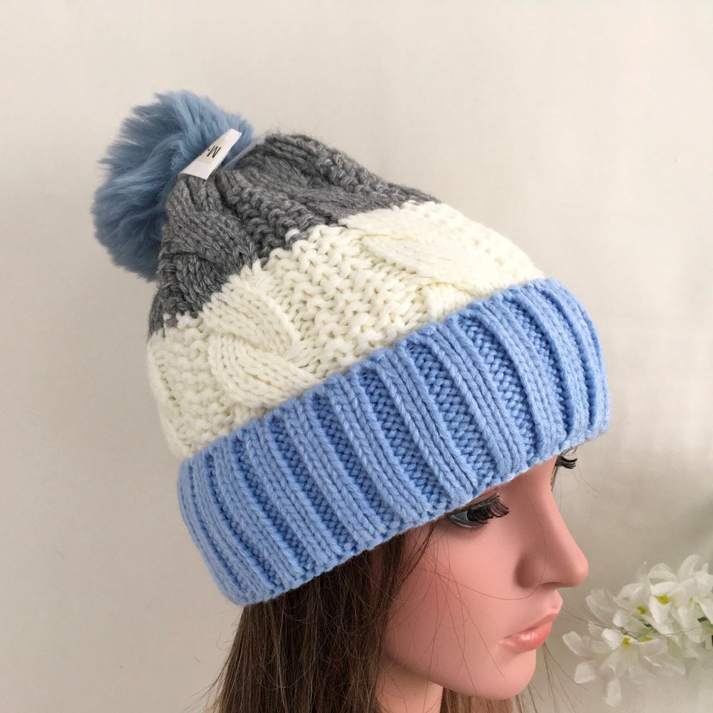 Cable Knit Fleece Lined Bobble Hat image 0