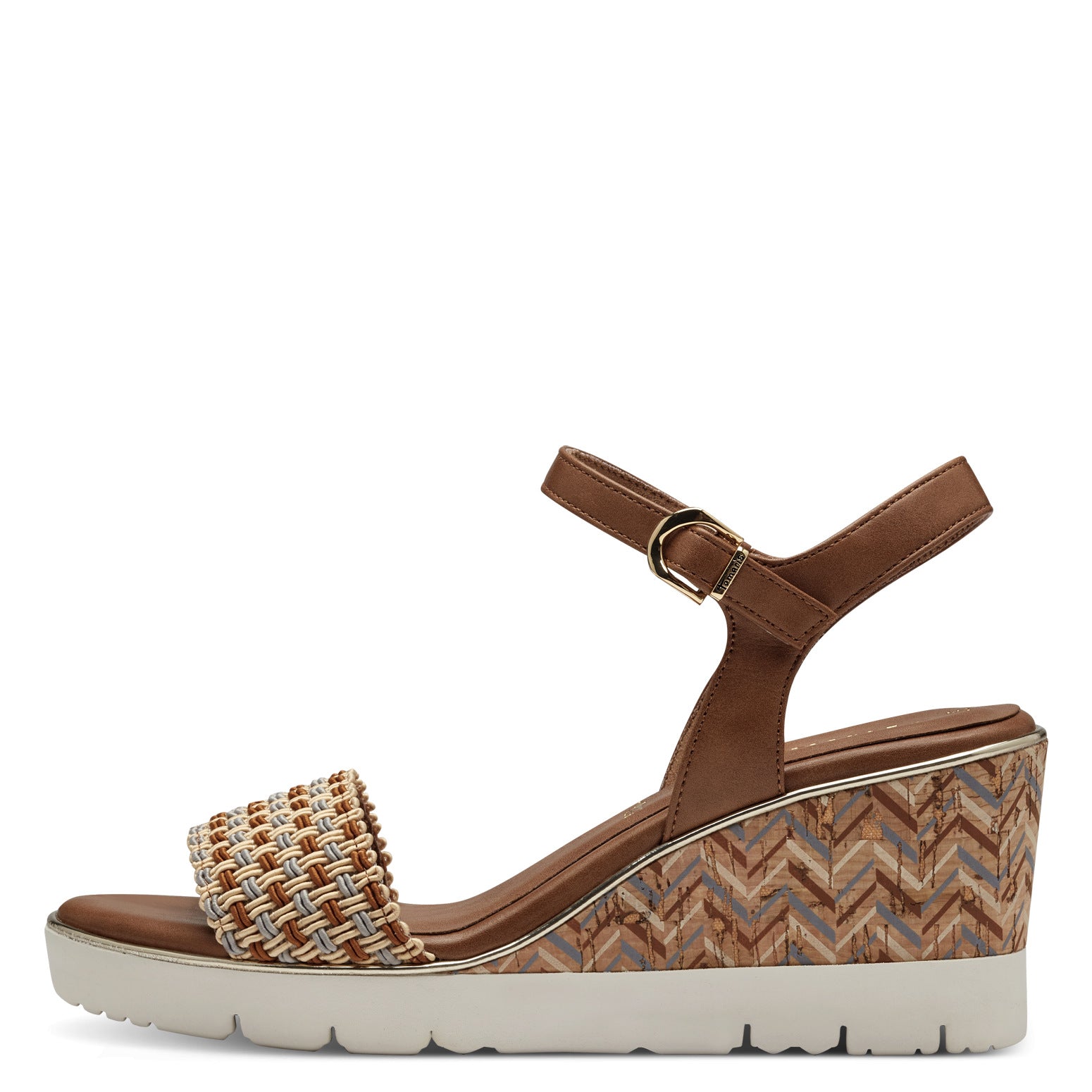 Tamaris Tan Cognac Wedge Sandals image 3
