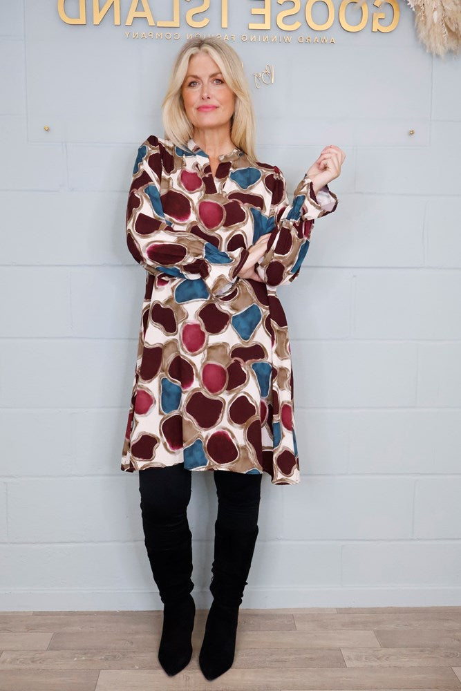 Goose Island Abstract Pebble Tunic in Plum