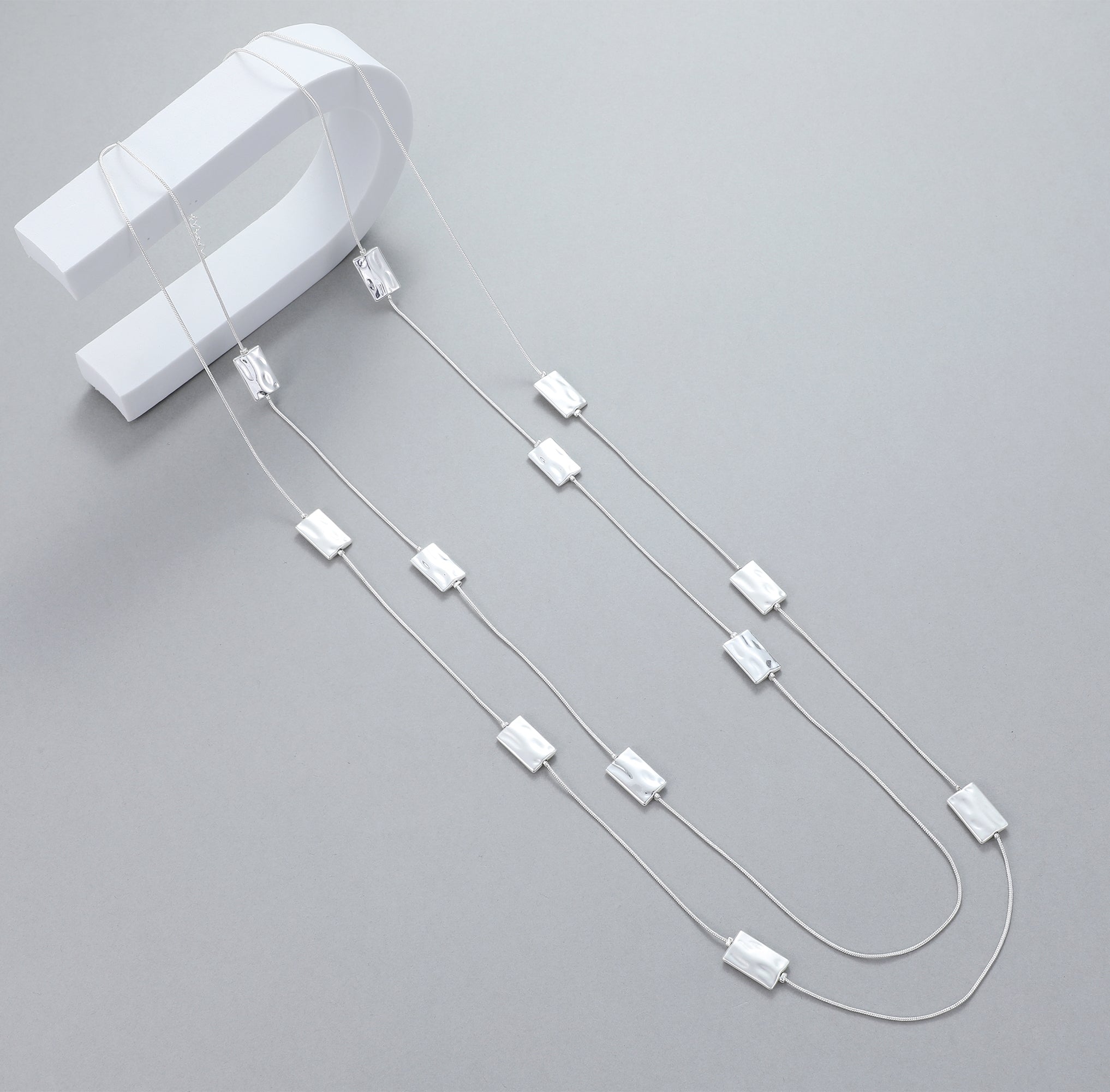 Indy Long Geometric Double Necklace - The Coastal Boutique