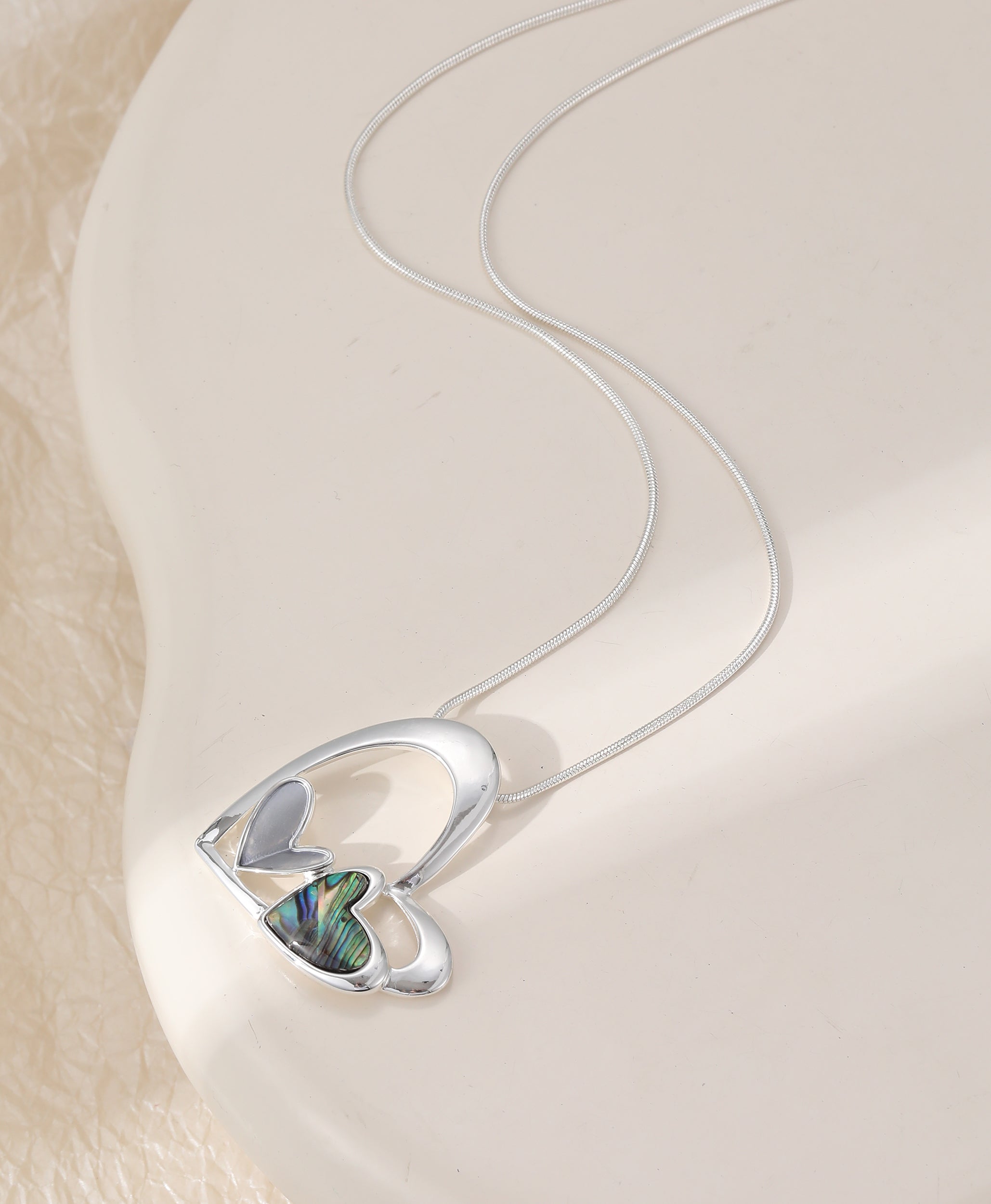Diana Abalone Style Heart Necklace