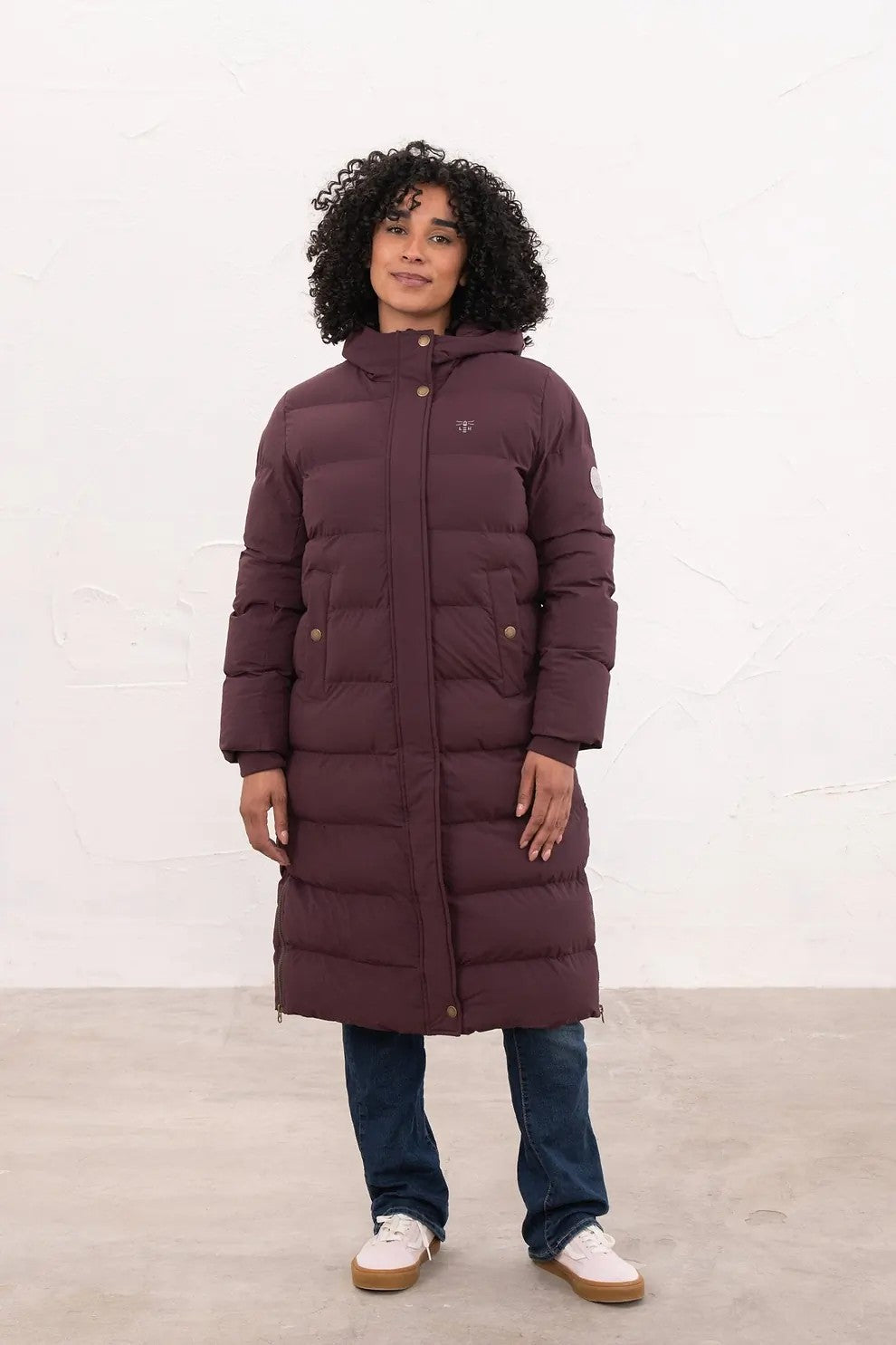 Lighthouse Savannah longline padded coat in Damson