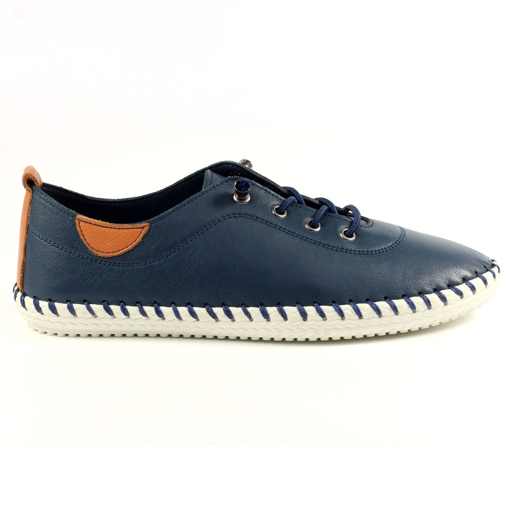 Lunar St Ives Leather Plimsoll - The Coastal Boutique